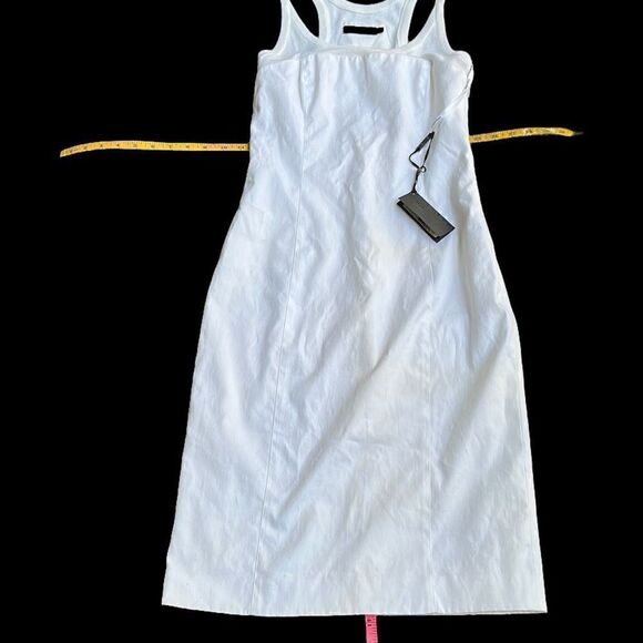 CALVIN KLEIN COLLECTION Made In Italy NWT White Cotton Spandex Bodycon Fitted Dr - Picture 14 of 16